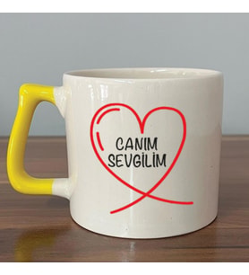 Canım Sevgilim Baskılı Sarı Kulplu D Kupa