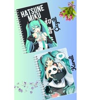 Hatsune miku defter seti 2 adet A4 boyutu 21*30 çizgili + kareli 60 syf