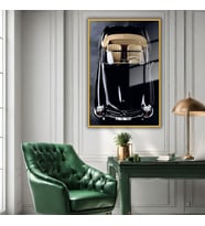 Metal Çerçeveli Temperli Cam Tablo Ön Açı Mercedes S 190 Sl (Gold)