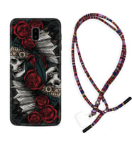 Samsung J6 Plus J7 Prime J7 Pro M20 Kılıf Boyun Asklı Rasta Silikon Skull Rose 1673