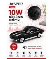 Jasper Jpr-1507 Siyah 10w Bluetooth Hoparlörlü Retro Araba Tasarım – Fm Radyo, Usb, Tf Kart, Aux Ve