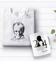 BK Gift Kişiye Özel Öğretmenler Günü Tasarımlı Kupa Bardak ve Atatürk Baskılı Tişört Hediye Seti- 2-5, Öğretmene Hediye, Öğretmenler Günü, 100. Yıl Hediyesi