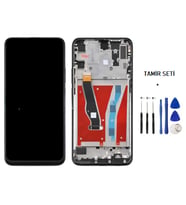 Tkgz - P Smart Z Uyumlu Lcd Ekran Dokunmatik Servis Lcd Full ÇITALI SİYAH + TAMİR SETİ