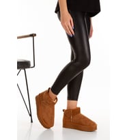 Vojo Kalın Tabanlı Kürklü Ug Model Kadın Bot (Taba)