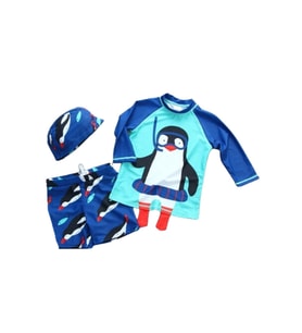 UPF50+ Güneş Korumalı Uzun Kollu Snorkelli Penguen Mayo 3'lü Set