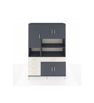 Hyperion Dolap 9 Raflı 5 Çekmeceli 5 Kapaklı 132x44x195 Antrasit-Antrasit/Aytaşı
