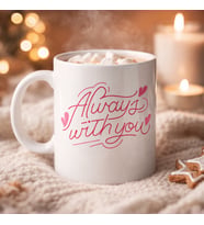 Northcity Always With You Yazılı Porselen Kupa Model 19 – Romantik “Her Zaman Seninleyim” Hediye Kupası
