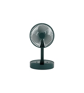 Şarjlı Teleskopik Masaüstü Vantilatör Katlanabilir Taşınabilir Mini Fan (Yeşil)