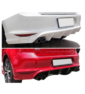 Vw Golf 7 Oettinger Arka Ek Plastik Siyah Difüzör 2012 2013 2014 2015 2016 Arka-difizör-bodykit-ek