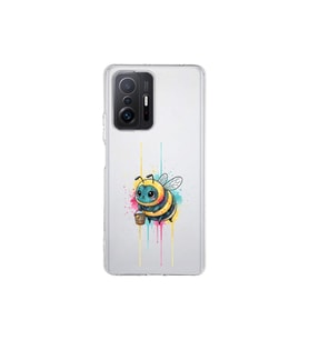 Xiaomi Mi 11T Pro ile uyumlu Splash arı tasarımlı şeffaf silikon kılıf