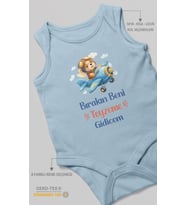 Bırakın beni teyzeme gideceğim Sıfır Kollu Bebek Zıbını %100 Pamuk