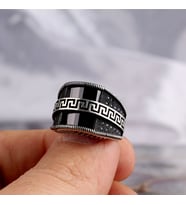 SİYAH ZİRKON TAŞLI MODEL 925 AYAR GÜMÜŞ ERKEK YÜZÜK