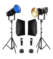 Gdx Exc-180RGB-II Rgb Led Video Işığı 2'li Full Set (Gridli 60x90 Softbox + 260 cm Kalın Işık Ayağı)