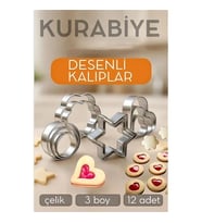 12'Li Kurabiye Kalıbı Seti Profesyonel Şef Paslanmaz Çelik Mutfak Sanatınızın Vazgeçilmezi 722519