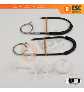 Fiat Linea 323 110 2007-2018 51898679 İçin Elektrikli Arka Sol Kapı Cam Kriko Tamir Seti