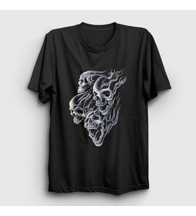Presmono Unisex Siyah Smoke Skulls Duman Kurukafalar T-Shirt 424818tt