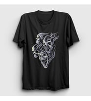 Presmono Unisex Siyah Smoke Skulls Duman Kurukafalar T-Shirt 424818tt