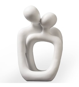 Sevgili Aşk Masa Üzeri dekor-dekoratif heykel hediyelik 13 x 8 x 5 cm (Beyaz)