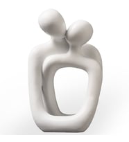 Sevgili Aşk Masa Üzeri dekor-dekoratif heykel hediyelik 13 x 8 x 5 cm (Beyaz)