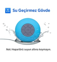 Su Geçirmez Mini Hoparlör Duş Keyfini Müziğe Dönüştür Silikon Vantuzlu Duş Hoparlörü (Ebru Mavi)