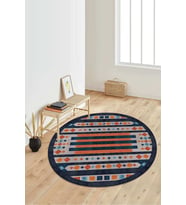 Dijital Baskılı Kaymaz Taban Yıkanabilir Yuvarlak Salon Halısı Koridor Halısı Paspas NDY-SD-1115 (Çok Renkli)