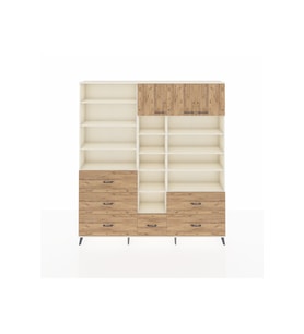 Arges Gardrop 17 Raflı 6 Çekmeceli 3 Kapaklı 220x30x243 Aytaşı-Çam