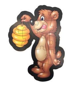 Farbu Oyuncak Ahşap Ayı Puzzle 13 Parça Arka Yüzü Hikayeli Yapboz