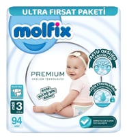 Molfix Premium Bebek Bezi Ultra Fırsat Paketi 3 Beden 4-9 Kg 94 Adet
