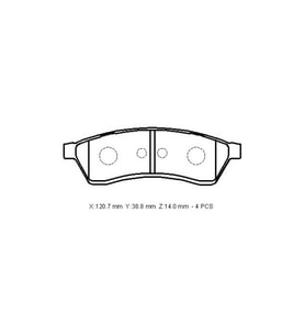 CHEVROLET EPICA- 07/12; ARKA FREN BALATASI (DİSK)(120,7x38,8x14) (BRAMAX) 96496763 5110-6360
