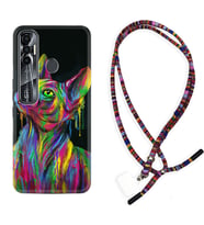Tecno Spark 6 6 Go 8C 8 Pro 7 7 Pro Kılıf Boyun Asklı Rasta Silikon Color Cat 1754