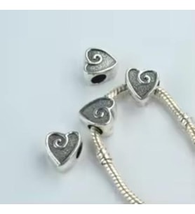 Takantakana Worldshop, Pandora, Bileklik Uyumlu, Kalp Gümüş, Charm  (1Adet)