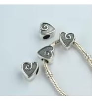 Takantakana Worldshop, Pandora, Bileklik Uyumlu, Kalp Gümüş, Charm  (1Adet)