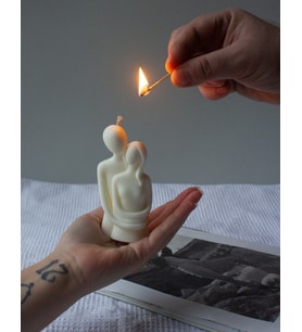 Dekoratif Kokulu Doğal % 100 Soya Wax Couple Mum