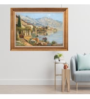 Çerçeveli Paspartulu Manzara Tablo dft183 (Gold)
