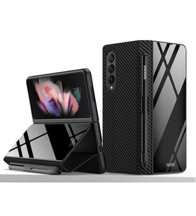 Samsung Galaxy Z Fold 3 Kılıf Kalem Bölmeli Droga Kılıf (Siyah)
