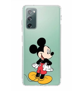 Samsung Galaxy S20 FE  Kamera Korumalı Kapak Mickey Mouse Tasarımlı  Şeffaf  Kılıf