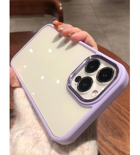 Apple iPhone 13 Pro Max Kılıf Kamera Korumalı Mat Renkli Silikon (Lila)