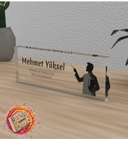 Kişiye Özel Kendin Tasarla Öğretmen Tasarım Öğretmene Meslek Ünvan Masa Üstü İsimlik