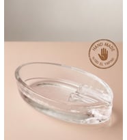 El Yapımı ağır Cam Puro Küllük oval (Şeffaf)