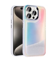 Apple iPhone 15 Pro Uyumlu Kılıf Airbagli Renkli Arka Yüzey Boncuk Tasarımlı Zore Kumul Kapak (Şeffaf)