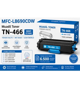 Brother UYUMLU TN-466C Mavi Toner - HL-L8360CDW - MFC-L8690CDW