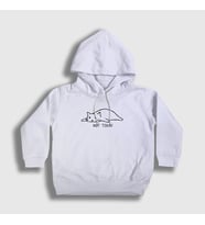 Presmono Unisex Çocuk Beyaz Not Today Cat Kedi Kapüşonlu Sweatshirt 288629tt (Beyaz)