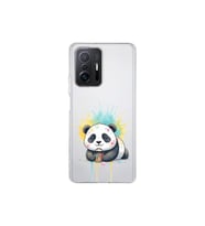 Xiaomi Mi 11T ile Uyumlu Splash Panda Tasarımlı Şeffaf Silikon Kılıf