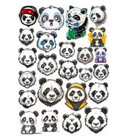 Panda Sticker Set 8 25 Parça Telefon, Tablet, Defter, Laptop Sticker