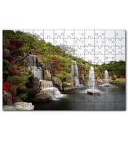 Cakapuzzle Şelale Fıskiyeler Ağaçlar ve Açelyalar Puzzle Yapboz MDF (Ahşap) (120 Parça)