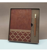 MOBGİFT Alt Kısmı Mozaik Desenli Kutulu Deri Defter Kalem Seti