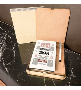 Gastronomi Uzmanı Ahşap Kutulu Defter Kalem Set