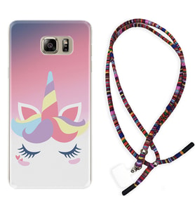 Samsung S7 Edge S20 Fe Plus Ultra S21 S22 Kılıf Boyun Asklı Rasta Silikon Sweety Unicorn 1737