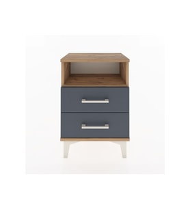 Arges Komodin Tek Raflı 2 Çekmeceli 44x30x64 Çam-Antrasit