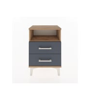 Arges Komodin Tek Raflı 2 Çekmeceli 44x30x64 Çam-Antrasit